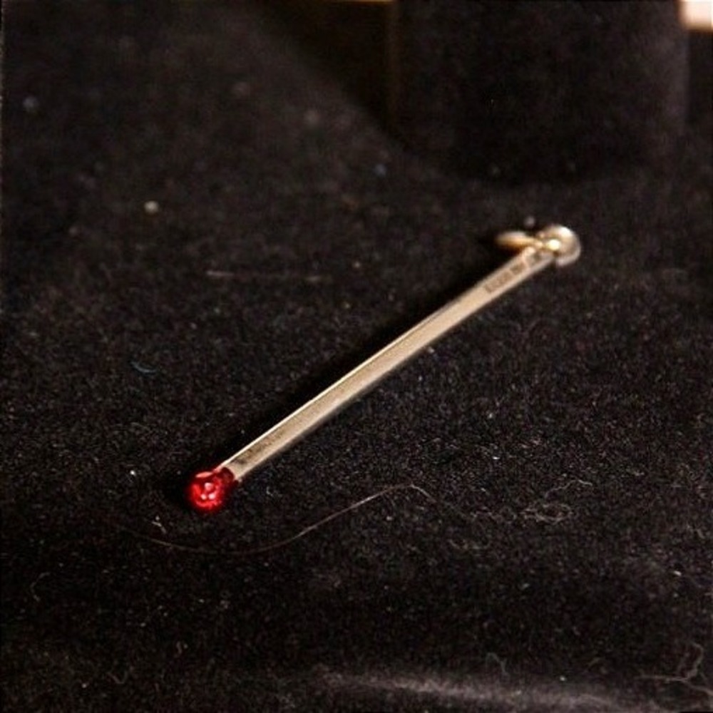 Sterling Silver Matchstick Pendant Red Enamel Tip Italy 925 Charm 2 Inch - Picture 2 of 7
